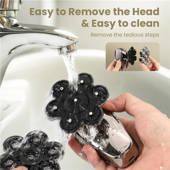 7D Head Shavers for Bald Men, SHPAVVER Detachable Head Shaver LED Display Dry - Picture 6 of 7